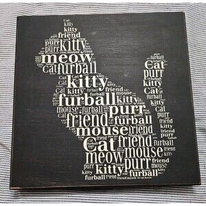 12 X 12 Cat Themed Wooden Plaque Wall Art Vintage, Rustic Style Very Nice!